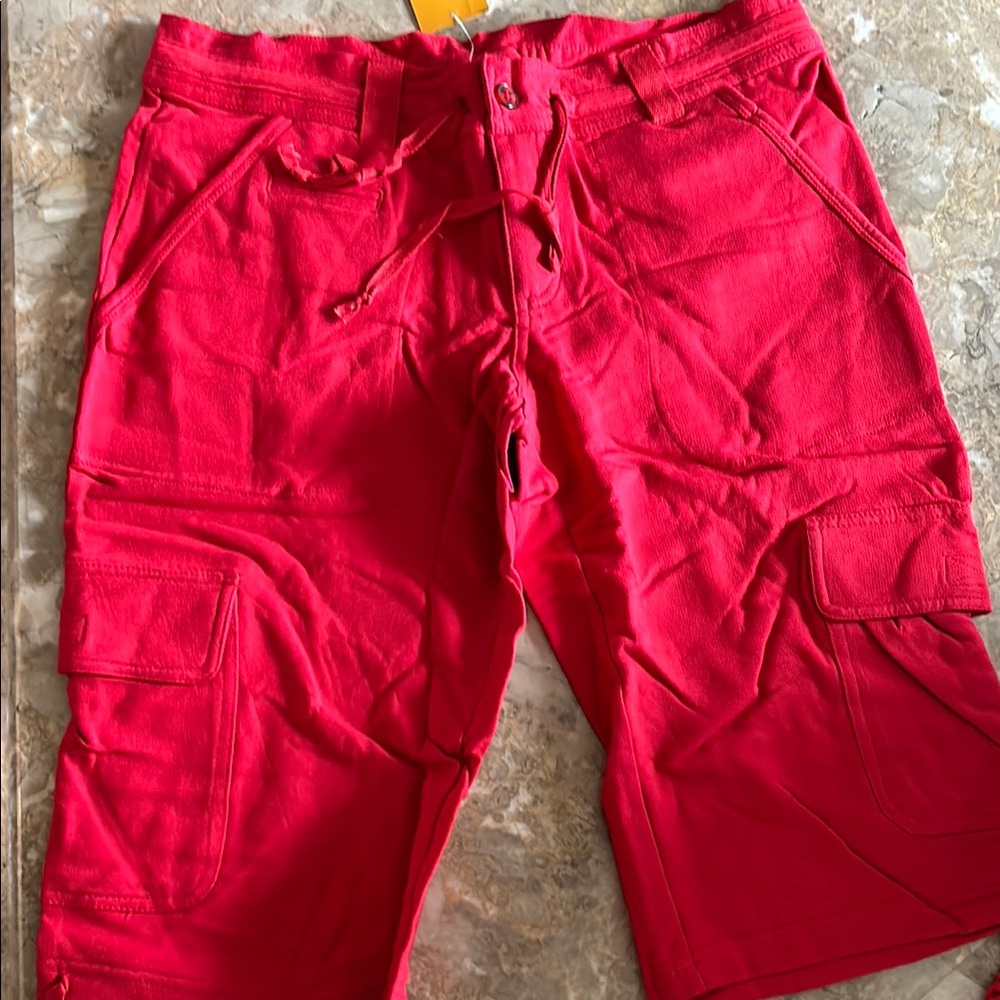 Men's Red Cargo Shorts